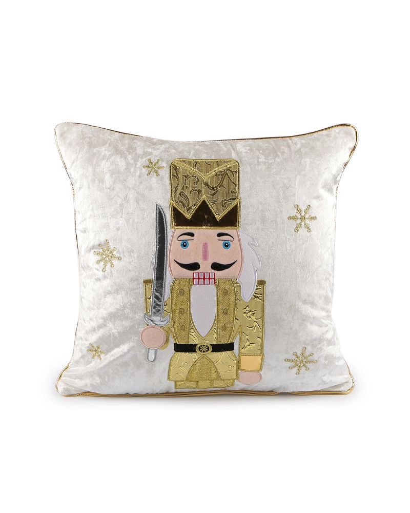 Vianočná zamatová obliečka na vankúš luskáčik 43x43 cm - 1 ks | Mimib