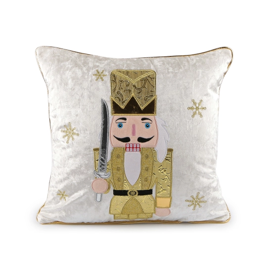 Vianočná zamatová obliečka na vankúš luskáčik 43x43 cm - 1 ks | Mimib