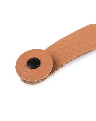 Kožené ucho / úchytka na košíky a veká so skrutkovacím nitom 2x15 cm - 1 ks | Mimib