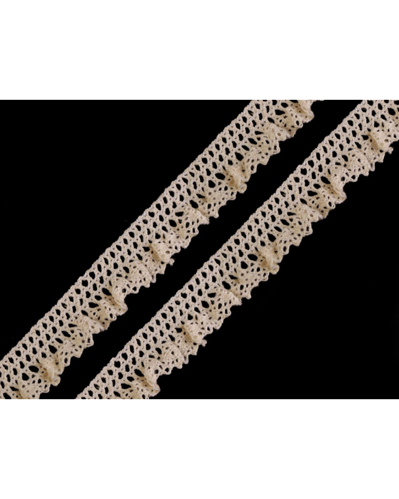 Dantelă bumbac elastică cu volănașe, lățime 15 mm | Mimib Dantelă bumbac elastică cu volănașe, lățime 15 mm | Mimib