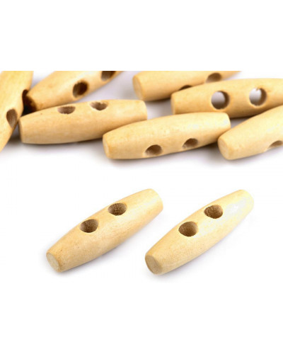 Nasturi lungi din lemn, model oval, 12x40 mm | Mimib