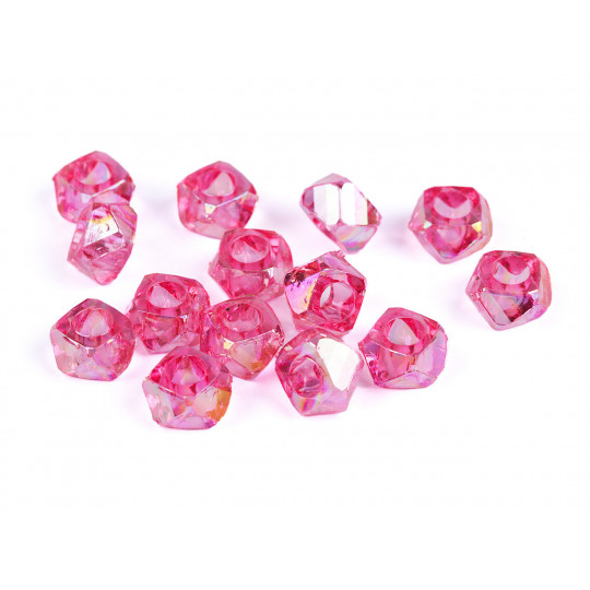 Mărgele din plastic diamant cu efect AB 8x13 mm | Mimib