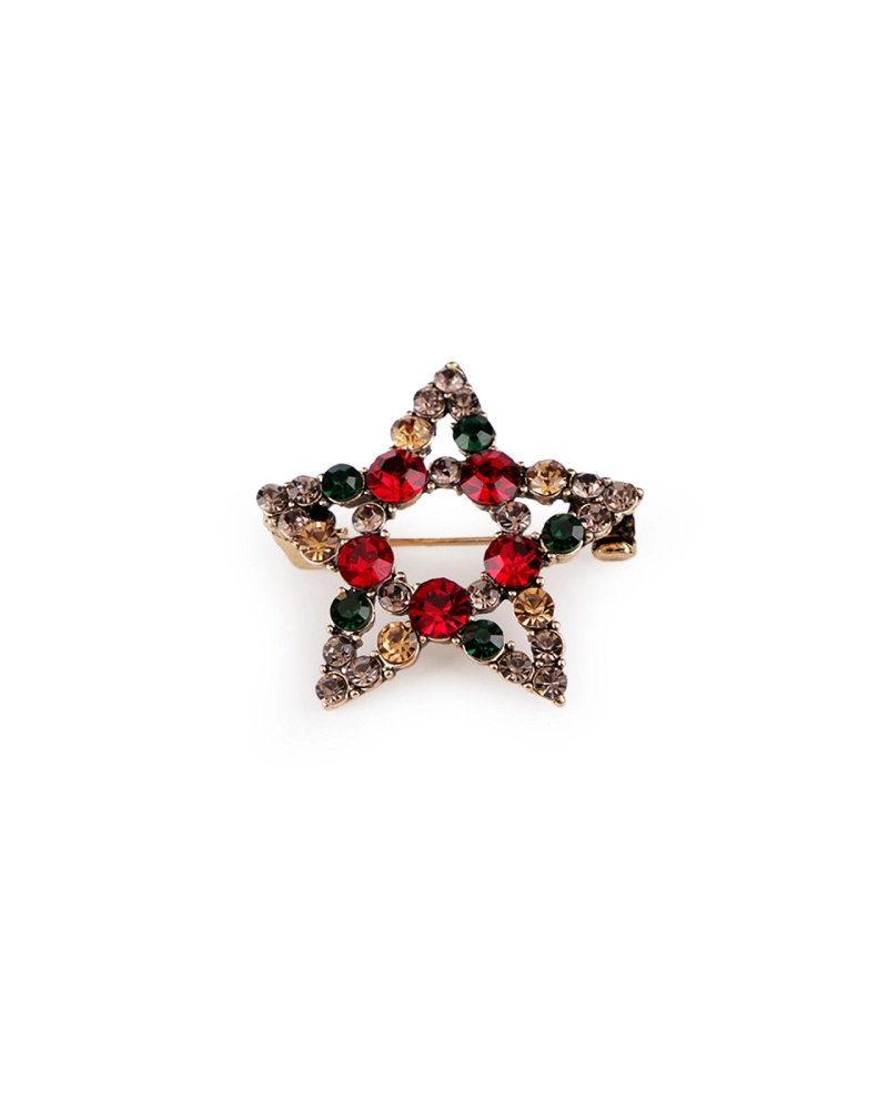 Vianočná brošňa s brúsenými kamienkami hviezda - 1 ks | Mimib Vianočná brošňa s brúsenými kamienkami hviezda - 1 ks | Mimib