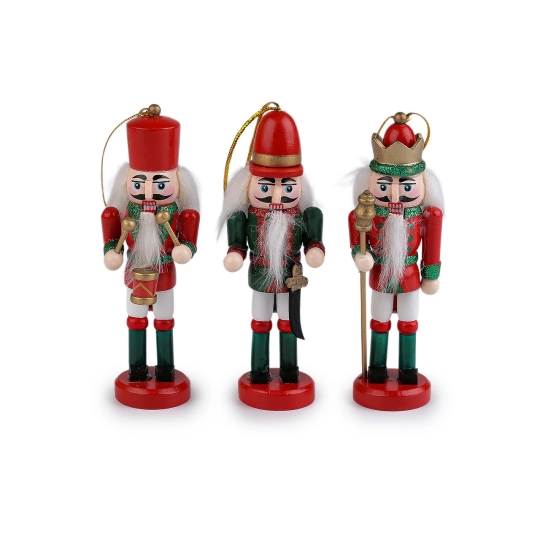 Vianočný drevený vojačik / luskáčik mix - 3 ks | Mimib