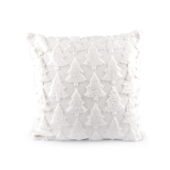 Vianočná obliečka na vankúš plyšová so stromčekmi 45x45 cm - 1 ks | Mimib