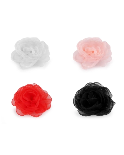 Brošňa organzový kvet Ø8 cm - 1 ks | Mimib Brošňa organzový kvet Ø8 cm - 1 ks | Mimib