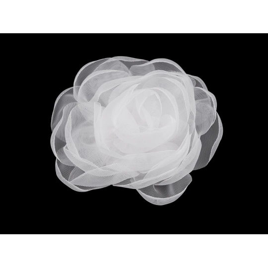 Brošňa organzový kvet Ø8 cm - 1 ks | Mimib Brošňa organzový kvet Ø8 cm - 1 ks | Mimib