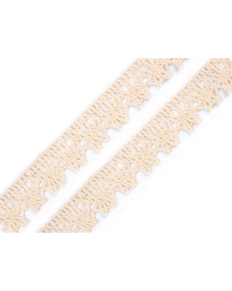 Dantelă bumbac croşetată, lățime 15 mm | Mimib Dantelă bumbac croşetată, lățime 15 mm | Mimib