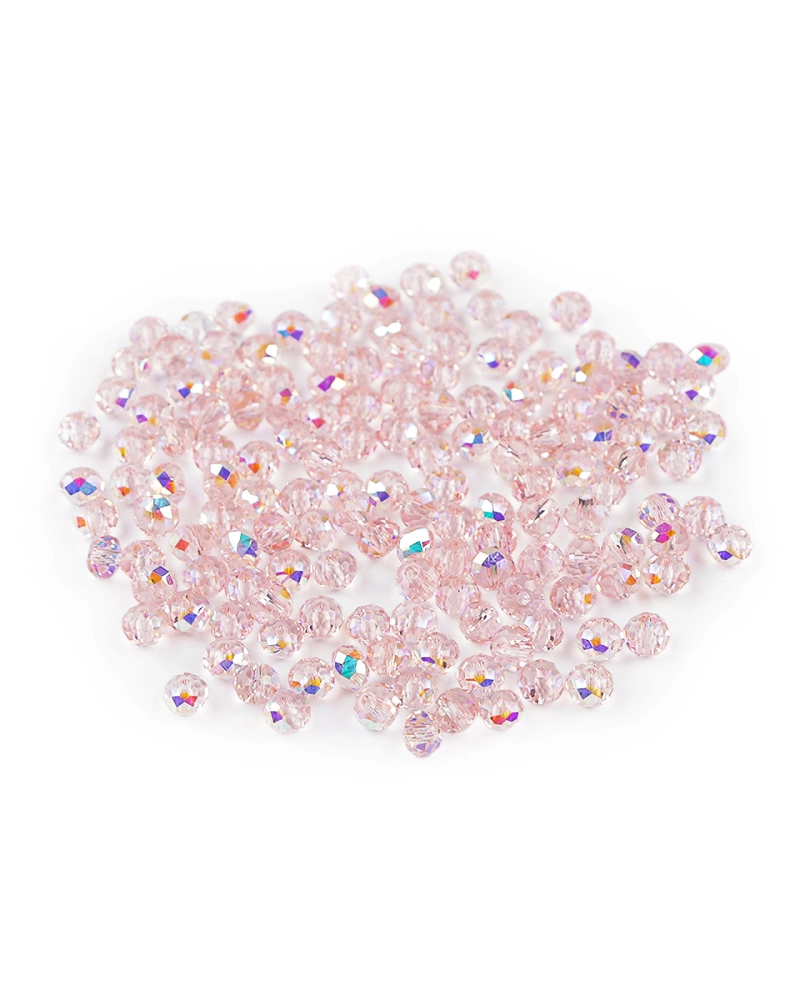 Sklenené korálky brúsené ohňovky 4 mm s AB efektom - 1 sáčok | Mimib