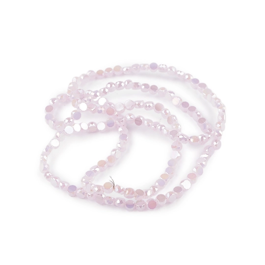 Sklenené korálky brúsené 4 mm ploché, na drôtiku - 1 sáčok | Mimib