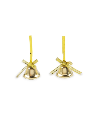 Zvonček s lurexovou mašličkou a drôtikom Ø25 mm - 12 ks | Mimib