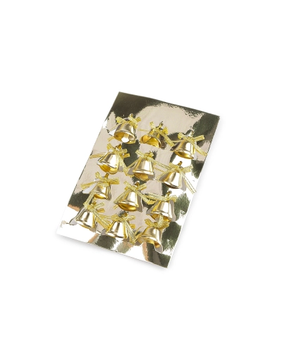 Zvonček s lurexovou mašličkou a drôtikom Ø25 mm - 12 ks | Mimib Zvonček s lurexovou mašličkou a drôtikom Ø25 mm - 12 ks | Mimib