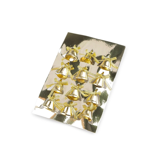 Zvonček s lurexovou mašličkou a drôtikom Ø25 mm - 12 ks | Mimib Zvonček s lurexovou mašličkou a drôtikom Ø25 mm - 12 ks | Mimib