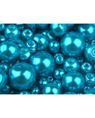 Perle sticlă lucioase, mix mărimi, Ø4-12 mm | Mimib Perle sticlă lucioase, mix mărimi, Ø4-12 mm | Mimib