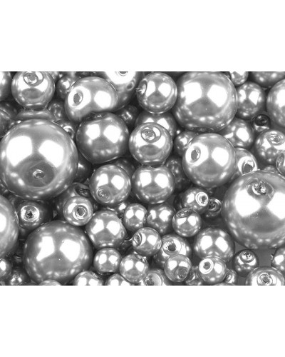 Perle sticlă lucioase, mix mărimi, Ø4-12 mm | Mimib Perle sticlă lucioase, mix mărimi, Ø4-12 mm | Mimib