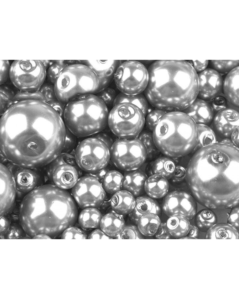 Perle sticlă lucioase, mix mărimi, Ø4-12 mm | Mimib Perle sticlă lucioase, mix mărimi, Ø4-12 mm | Mimib