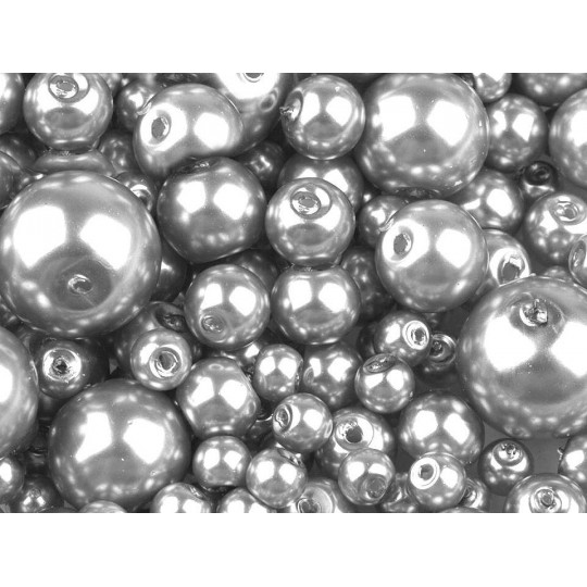 Perle sticlă lucioase, mix mărimi, Ø4-12 mm | Mimib Perle sticlă lucioase, mix mărimi, Ø4-12 mm | Mimib