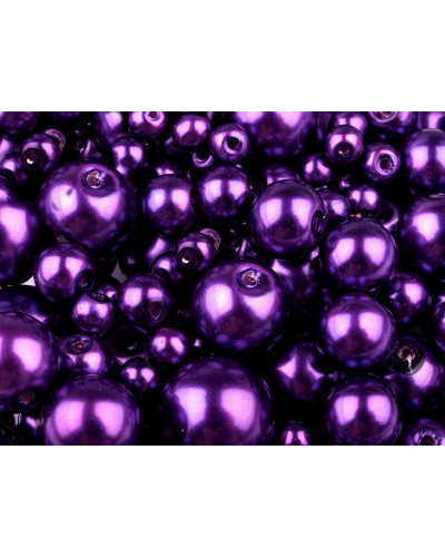 Perle sticlă lucioase, mix mărimi, Ø4-12 mm | Mimib Perle sticlă lucioase, mix mărimi, Ø4-12 mm | Mimib