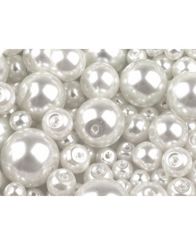 Perle sticlă lucioase, mix mărimi, Ø4-12 mm | Mimib Perle sticlă lucioase, mix mărimi, Ø4-12 mm | Mimib