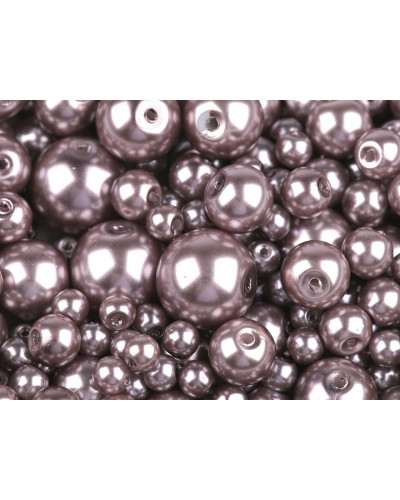 Perle sticlă lucioase, mix mărimi, Ø4-12 mm | Mimib Perle sticlă lucioase, mix mărimi, Ø4-12 mm | Mimib