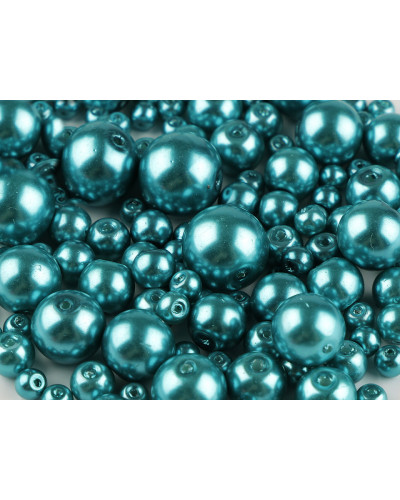Perle sticlă lucioase, mix mărimi, Ø4-12 mm | Mimib Perle sticlă lucioase, mix mărimi, Ø4-12 mm | Mimib