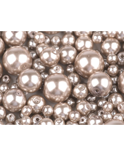 Perle sticlă lucioase, mix mărimi, Ø4-12 mm | Mimib Perle sticlă lucioase, mix mărimi, Ø4-12 mm | Mimib