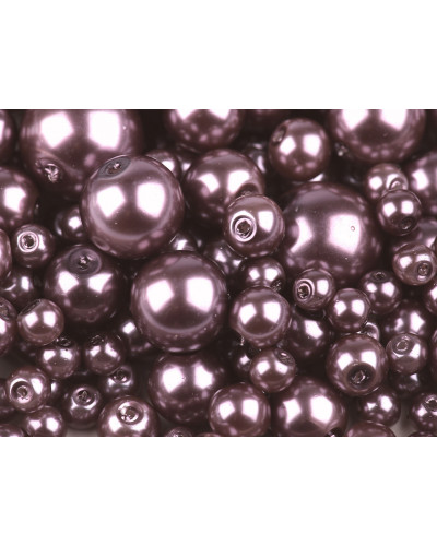 Perle sticlă lucioase, mix mărimi, Ø4-12 mm | Mimib Perle sticlă lucioase, mix mărimi, Ø4-12 mm | Mimib