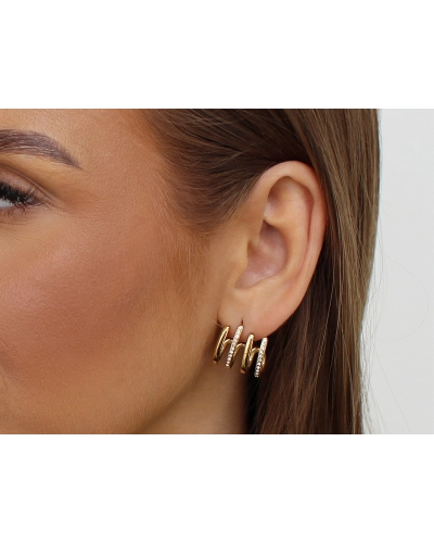 Náušnice z nerezovej ocele s brúsenými kamienkami - 1 pár | Mimib