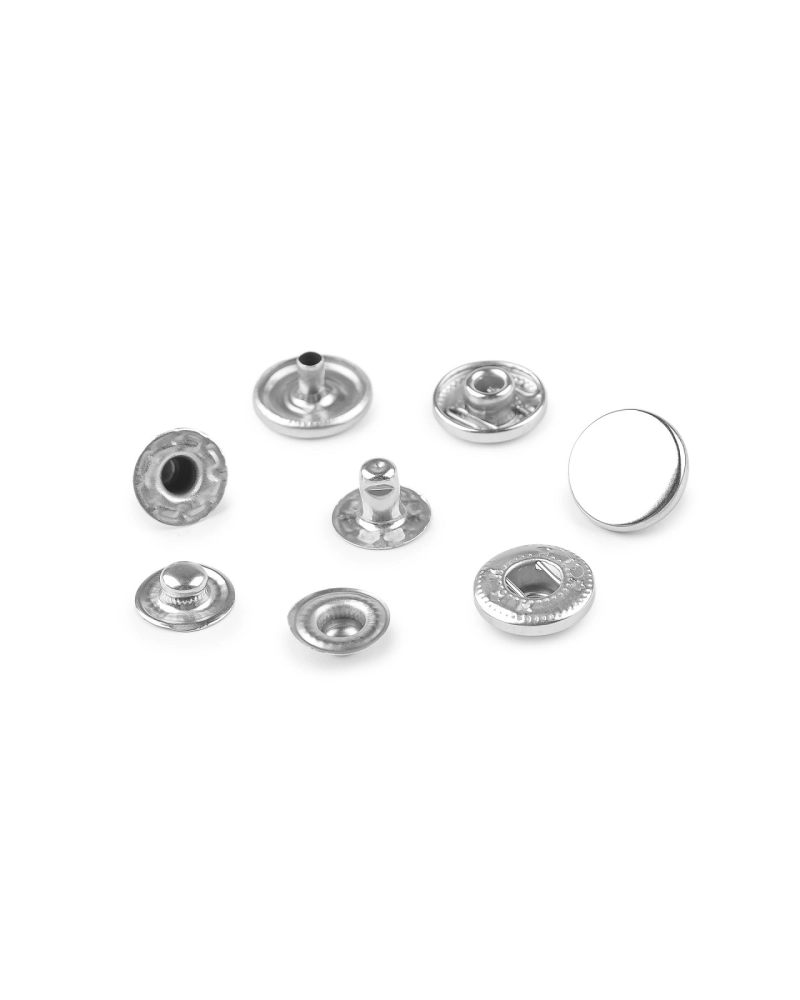 Kovové cvoky Ø12 mm na stredne hrubé látky, z nerezovej ocele - 50 sada | Mimib Kovové cvoky Ø12 mm na stredne hrubé látky, z nerezovej ocele - 50 sada | Mimib