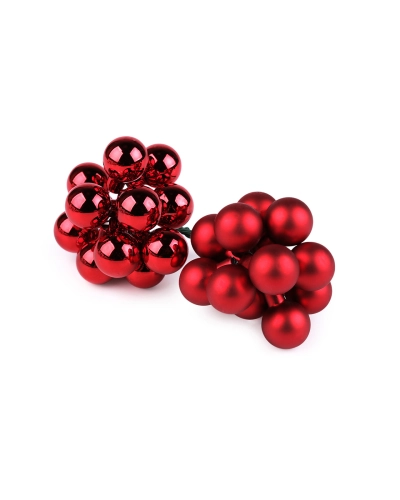 Vianočná sklenená banka na drôtiku Ø2 cm - mat a lesk - 12 ks | Mimib