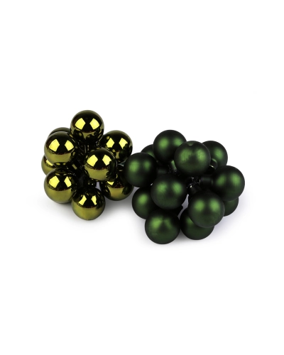 Vianočná sklenená banka na drôtiku Ø2 cm - mat a lesk - 12 ks | Mimib