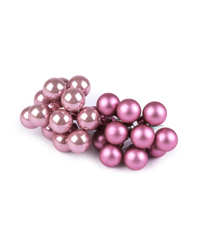 Vianočná sklenená banka na drôtiku Ø2 cm - mat a lesk - 12 ks | Mimib