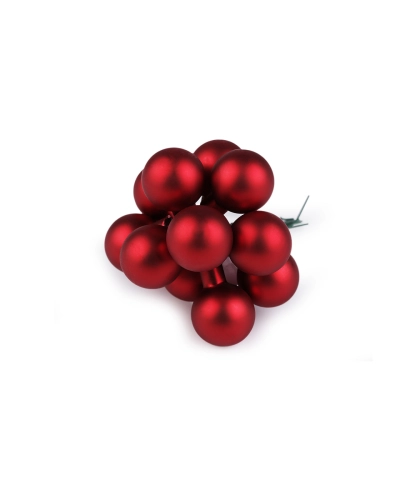 Vianočná sklenená banka na drôtiku Ø2 cm - mat a lesk - 12 ks | Mimib