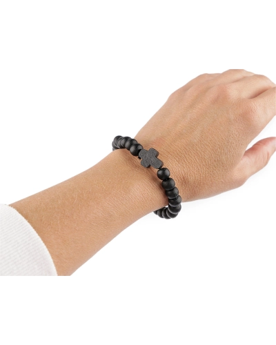 Náramok drevený unisex krížik - 1 ks | Mimib