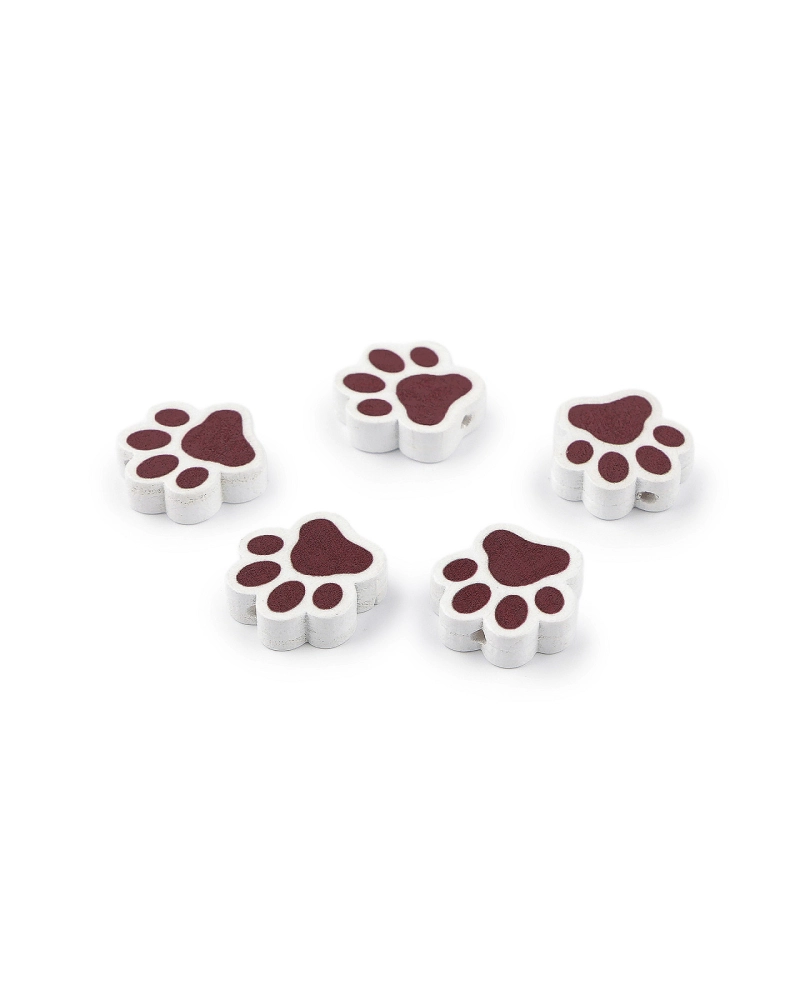 Drevené koráliky labky 20x20 mm - 5 ks | Mimib Drevené koráliky labky 20x20 mm - 5 ks | Mimib