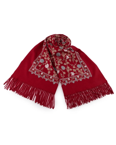 Veľká teplá šatka / pléd vyšívaná so strapcami, typu kašmír 68x165 cm - 1 ks | Mimib Veľká teplá šatka / pléd vyšívaná so strapcami, typu kašmír 68x165 cm - 1 ks | Mimib