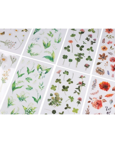 Priehľadné samolepky kvetín a rastlín - 1 sáčok | Mimib Priehľadné samolepky kvetín a rastlín - 1 sáčok | Mimib