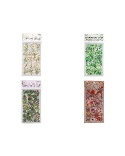 Priehľadné samolepky kvetín a rastlín - 1 sáčok | Mimib Priehľadné samolepky kvetín a rastlín - 1 sáčok | Mimib