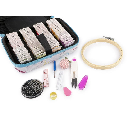 Súprava vyšívania v kufríku / mouline a pomôcky AIRO - 1 sada | Mimib