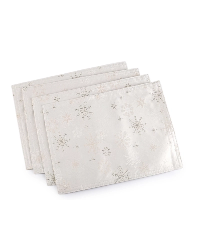 Vianočné prestieranie textilné, obojstranné s jemným lurexom 30x40 cm - 4 ks | Mimib