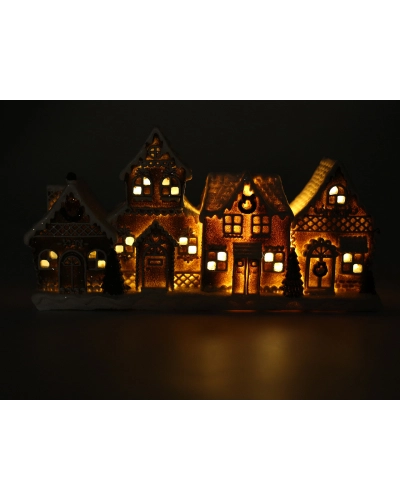 Vianočné domčeky imitácia perníka svietiace - 1 ks | Mimib