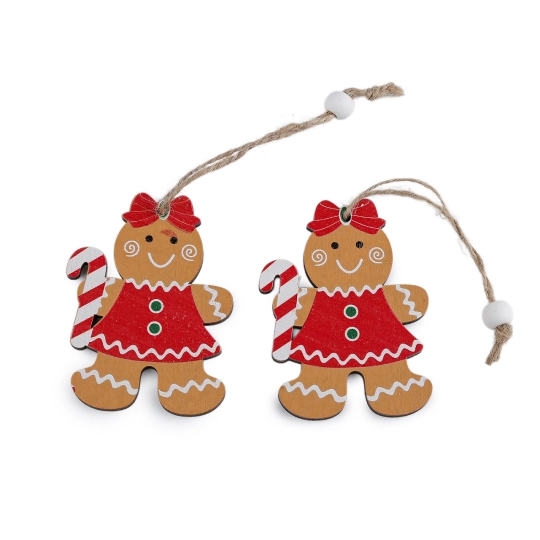 Vianočné drevené perníčky na zavesenie - 2 ks | Mimib