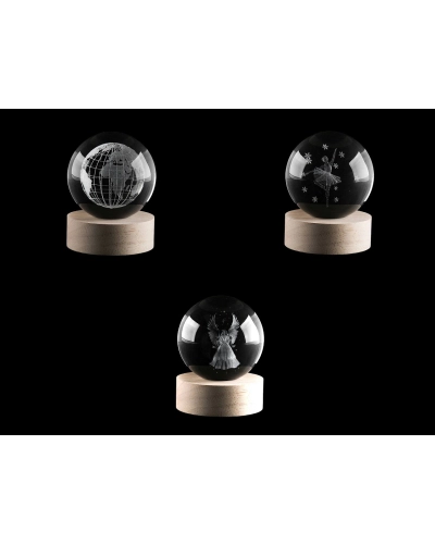 LED svietiaca sklenená guľa Ø8 cm - 1 ks | Mimib