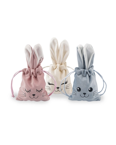 Darčekové vrecúško zajačik 9x16 cm zamatové - 1 ks | Mimib