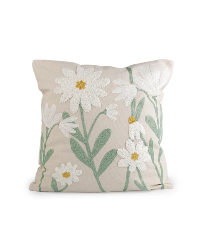 Obliečka na vankúš vyšívané kvety 45x45 cm - 2 ks | Mimib