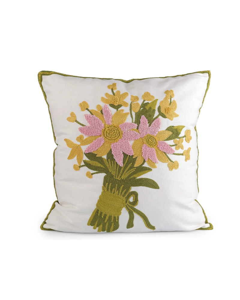 Obliečka na vankúš vyšívané kvety 45x45 cm - 2 ks | Mimib