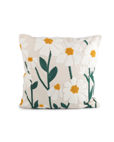 Obliečka na vankúš vyšívané kvety 45x45 cm - 2 ks | Mimib