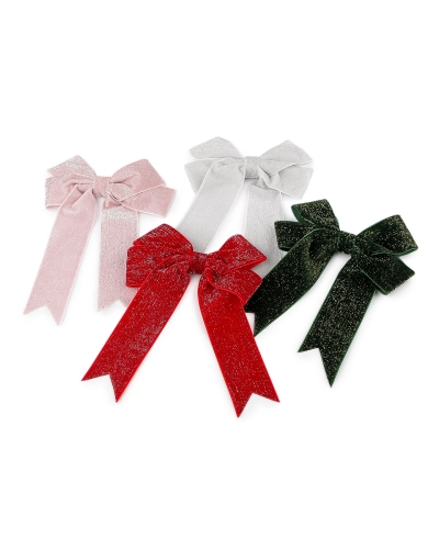 Vianočná mašľa zamatová dvojitá 13x18 cm - 6 ks | Mimib