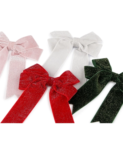 Vianočná mašľa zamatová dvojitá 13x18 cm - 6 ks | Mimib