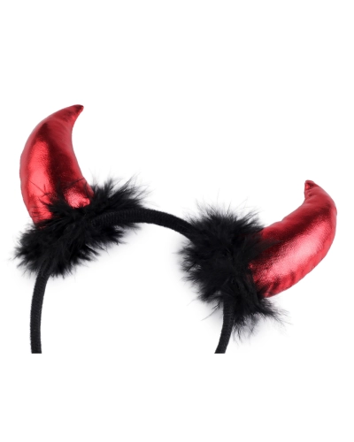 Čertovské rohy s perím - 1 ks | Mimib